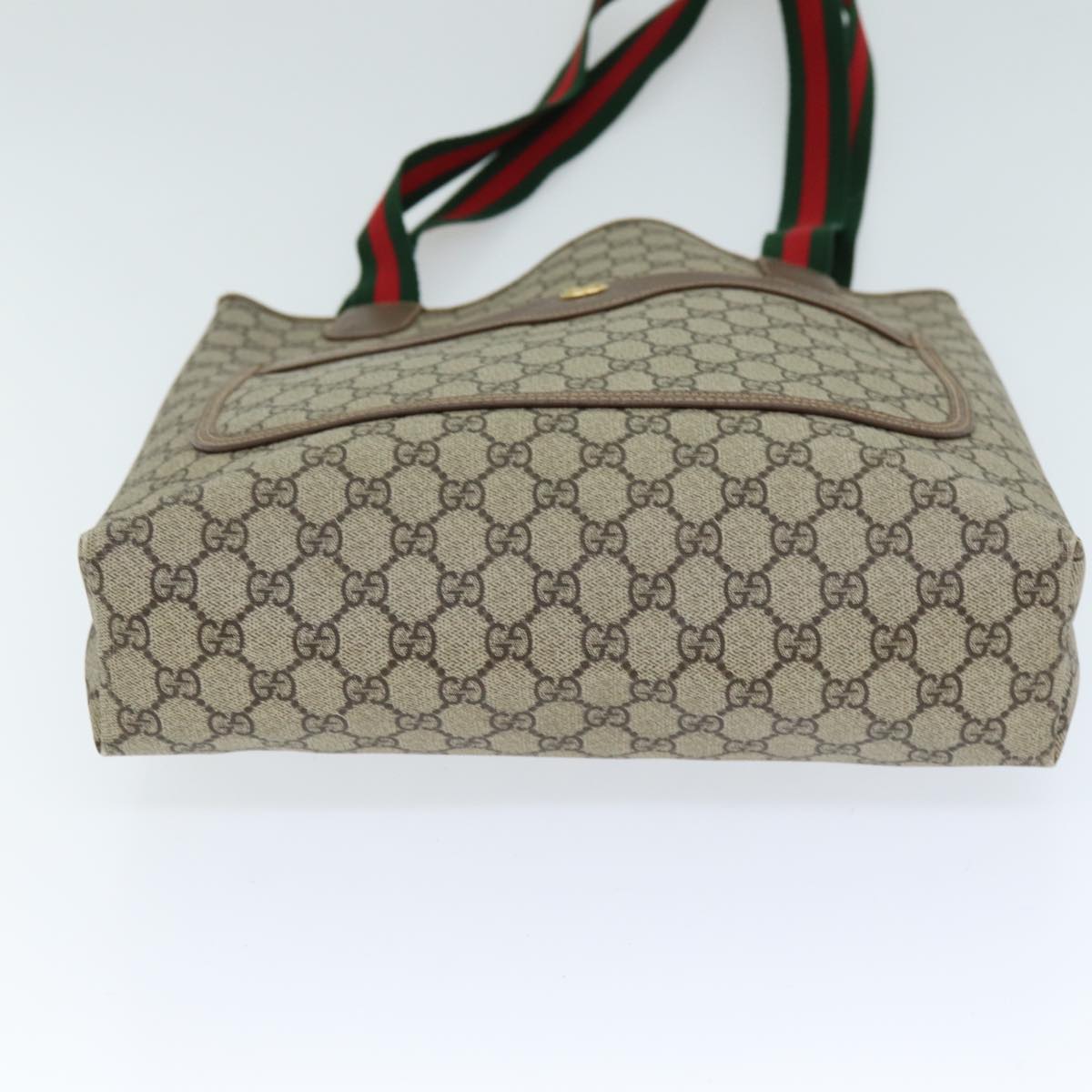 GUCCI GG Supreme Web Sherry Line Tote Bag Beige Red 002 58 6487 4023 73611