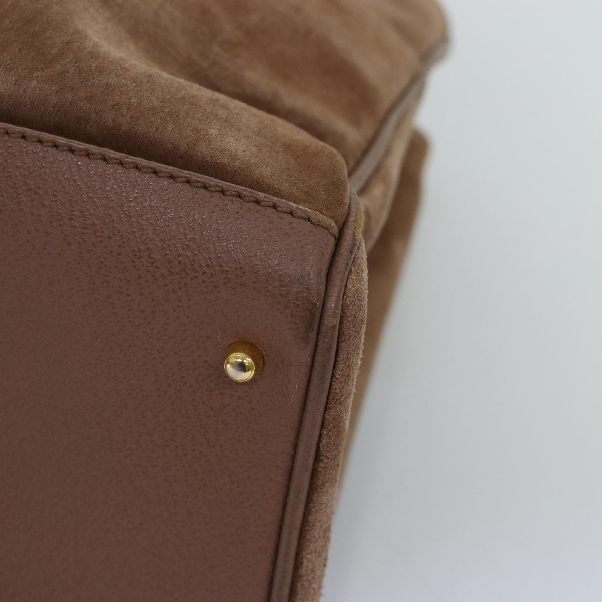 GUCCI Bamboo Hand Bag Suede 2way Brown 002 123 0322 73613
