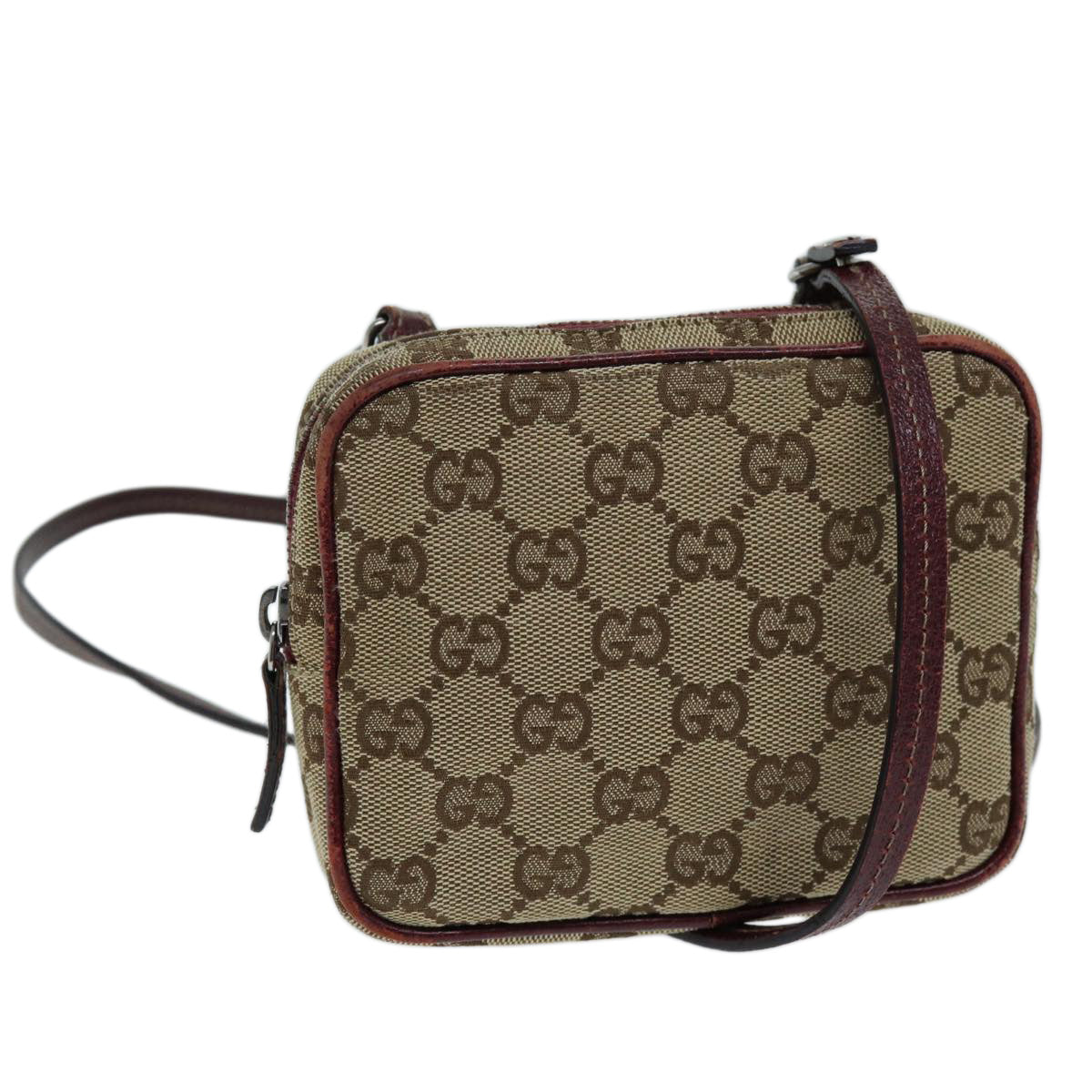 GUCCI GG Canvas Shoulder Pouch Beige 120975 73652