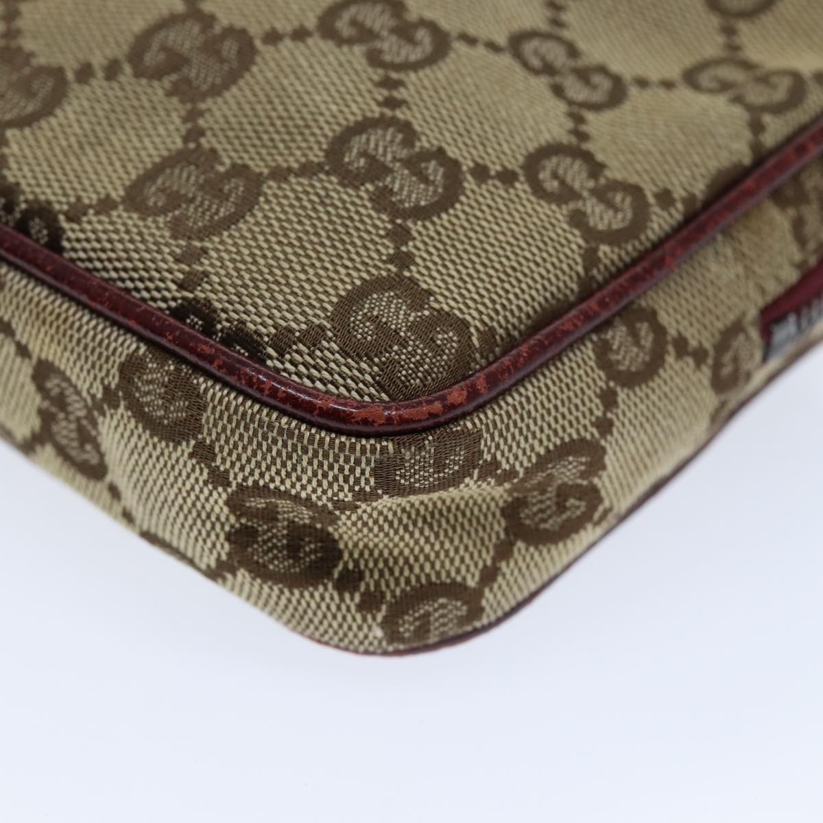 GUCCI GG Canvas Shoulder Pouch Beige 120975 73652