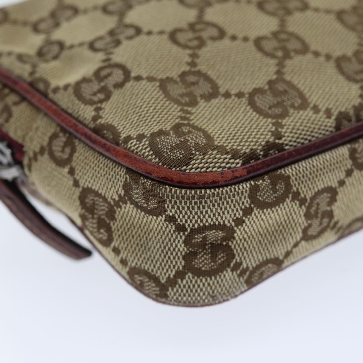 GUCCI GG Canvas Shoulder Pouch Beige 120975 73652