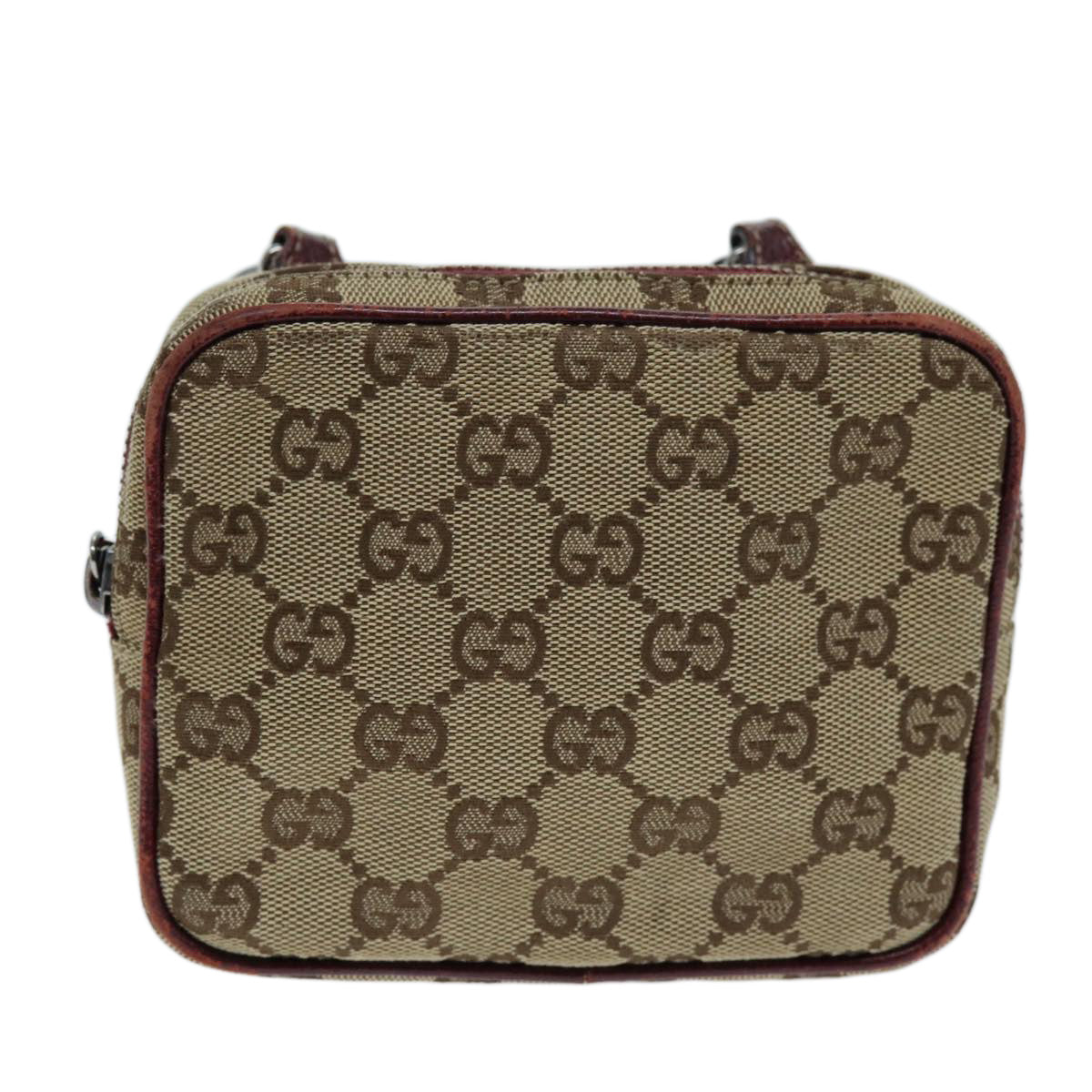 GUCCI GG Canvas Shoulder Pouch Beige 120975 73652