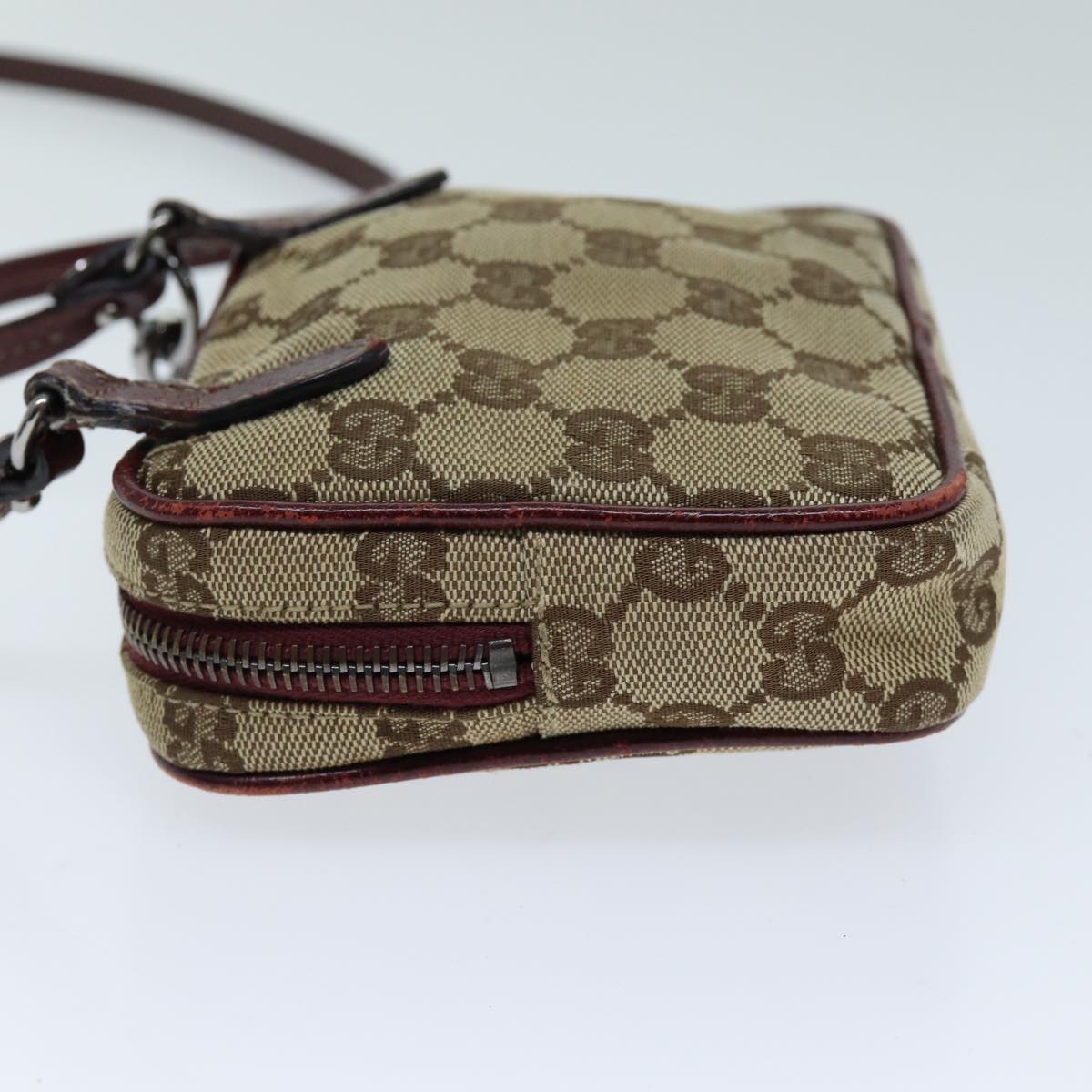 GUCCI GG Canvas Shoulder Pouch Beige 120975 73652