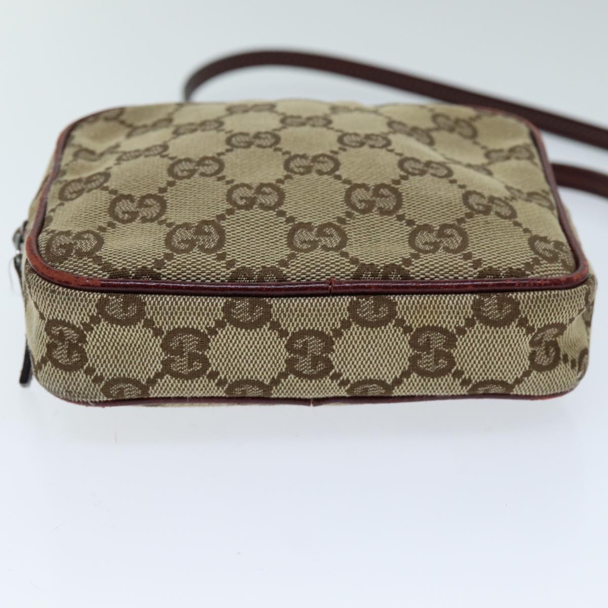 GUCCI GG Canvas Shoulder Pouch Beige 120975 73652
