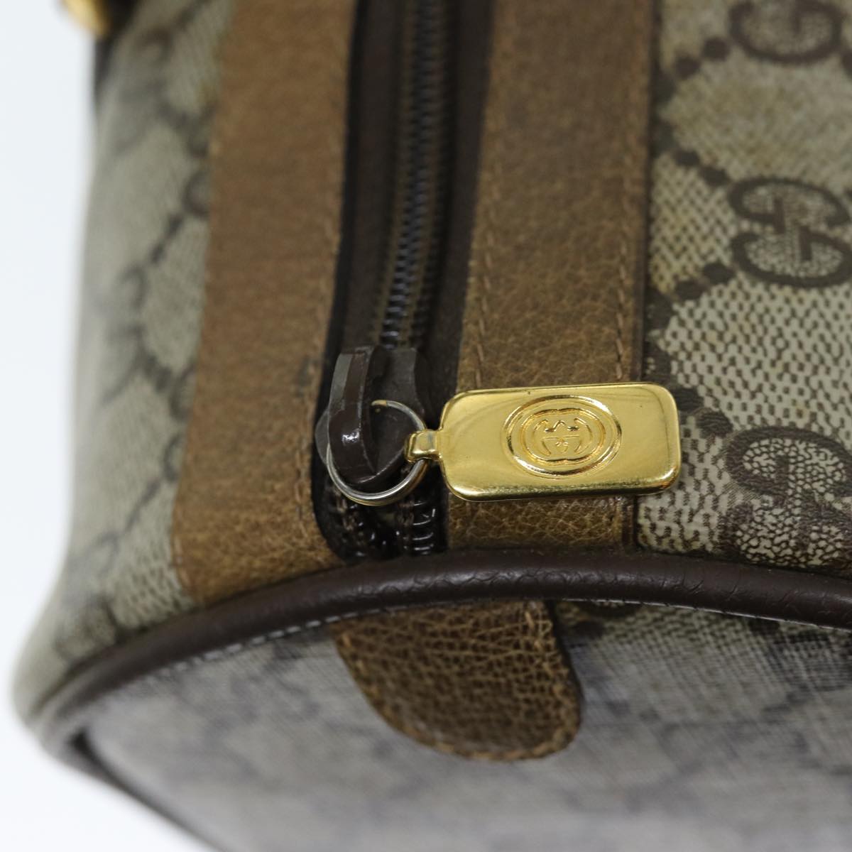 GUCCI GG Supreme Web Sherry Line Hand Bag Beige Red Green 116 02 007 73724