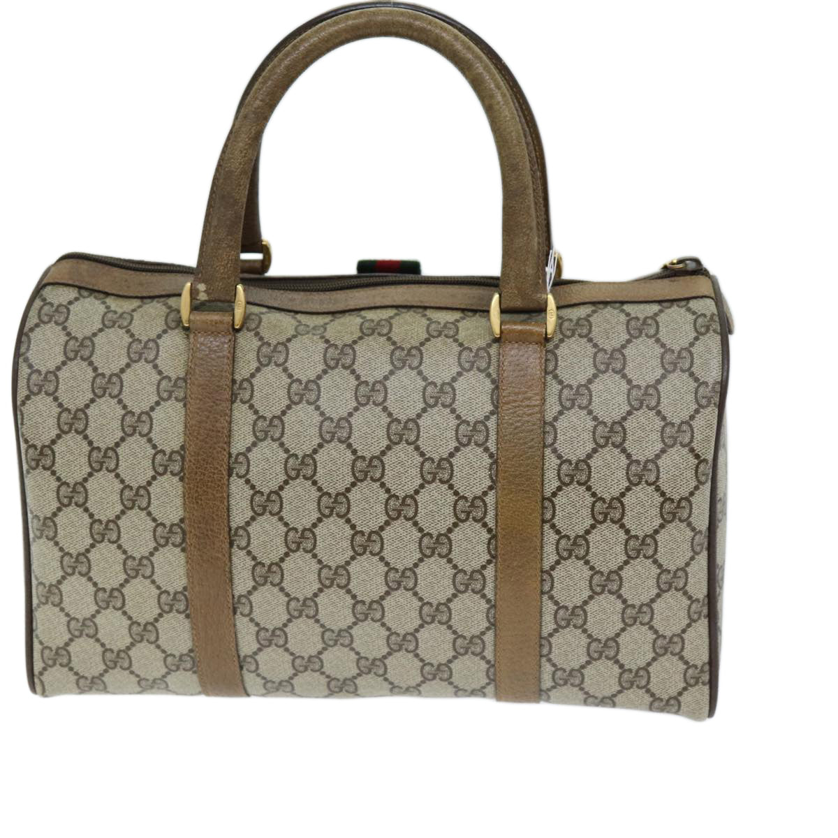 GUCCI GG Supreme Web Sherry Line Hand Bag Beige Red Green 116 02 007 73724