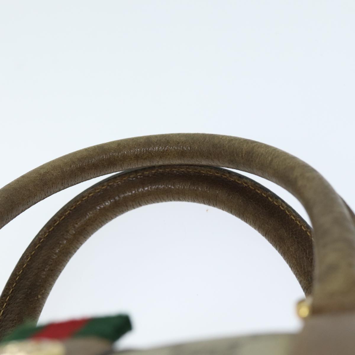 GUCCI GG Supreme Web Sherry Line Hand Bag Beige Red Green 116 02 007 73724
