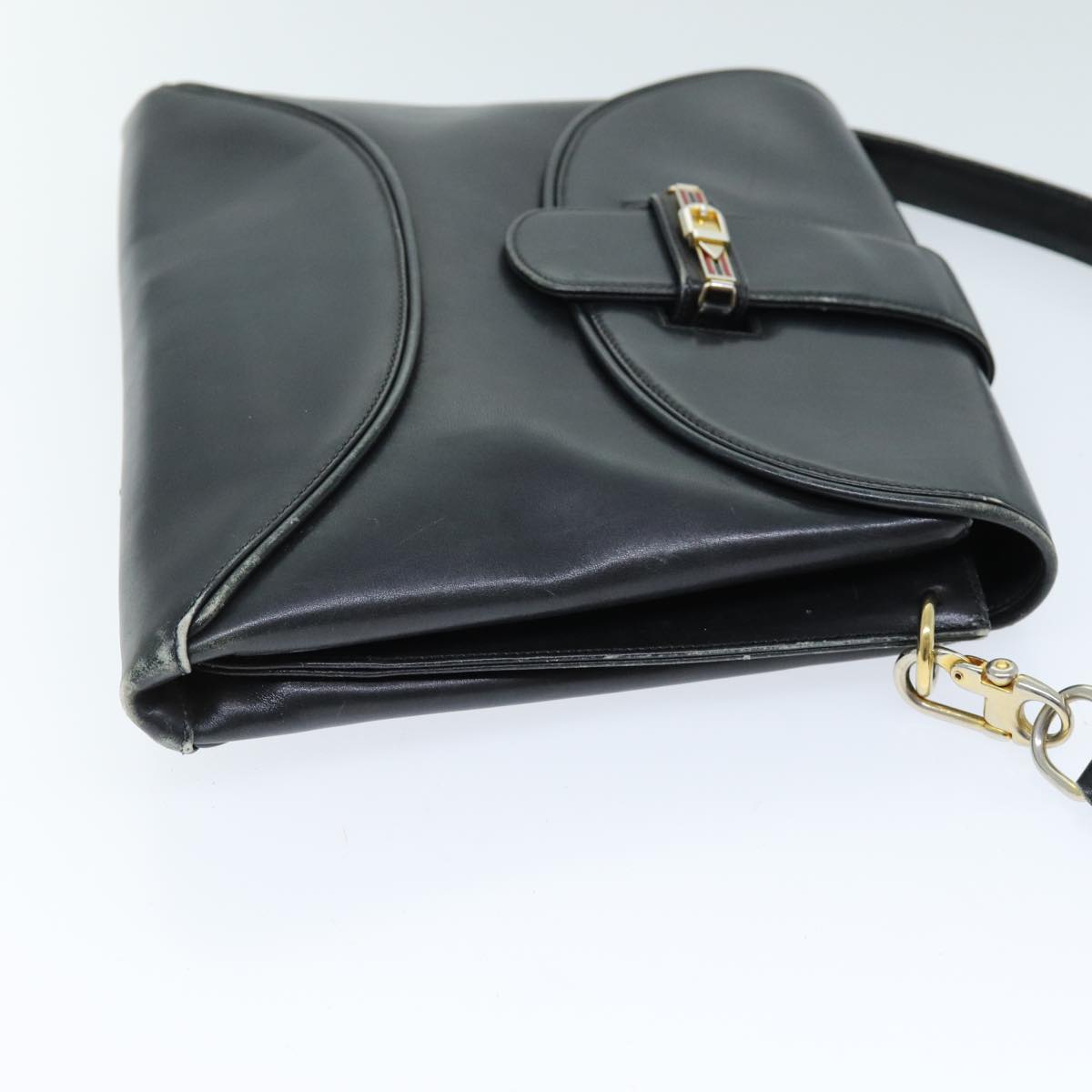GUCCI Shoulder Bag Leather Black 73737