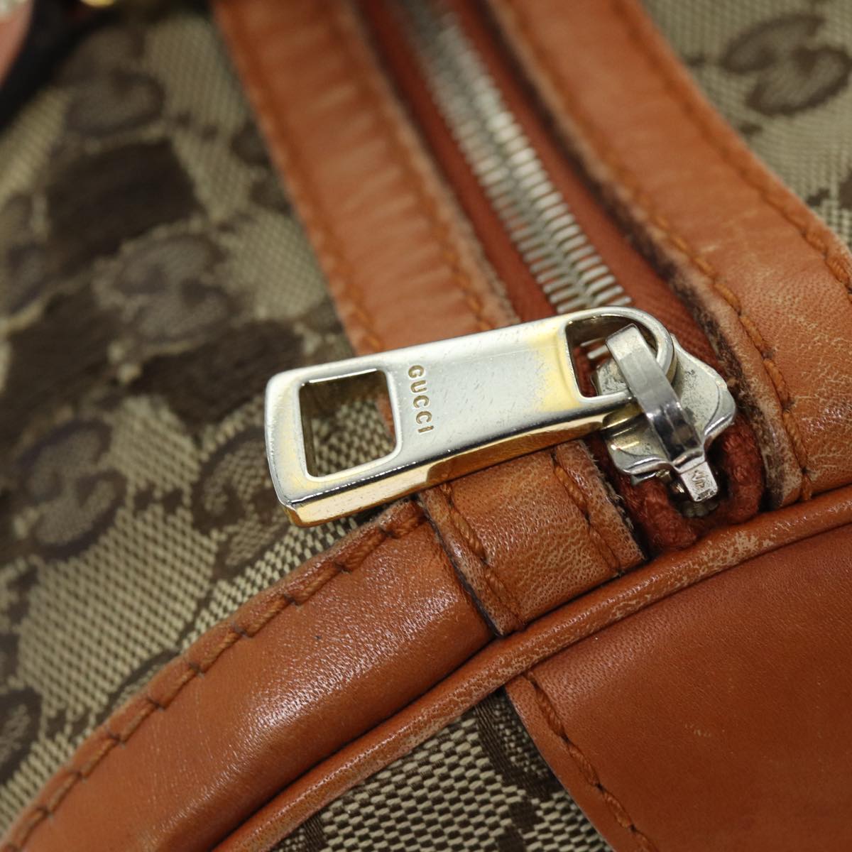 GUCCI GG Canvas Sherry Line Hand Bag 2way Beige Blue Brown 247205 73743