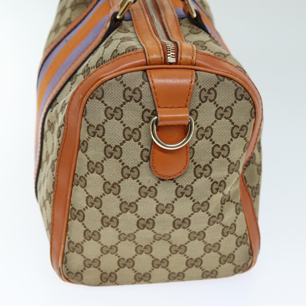 GUCCI GG Canvas Sherry Line Hand Bag 2way Beige Blue Brown 247205 73743