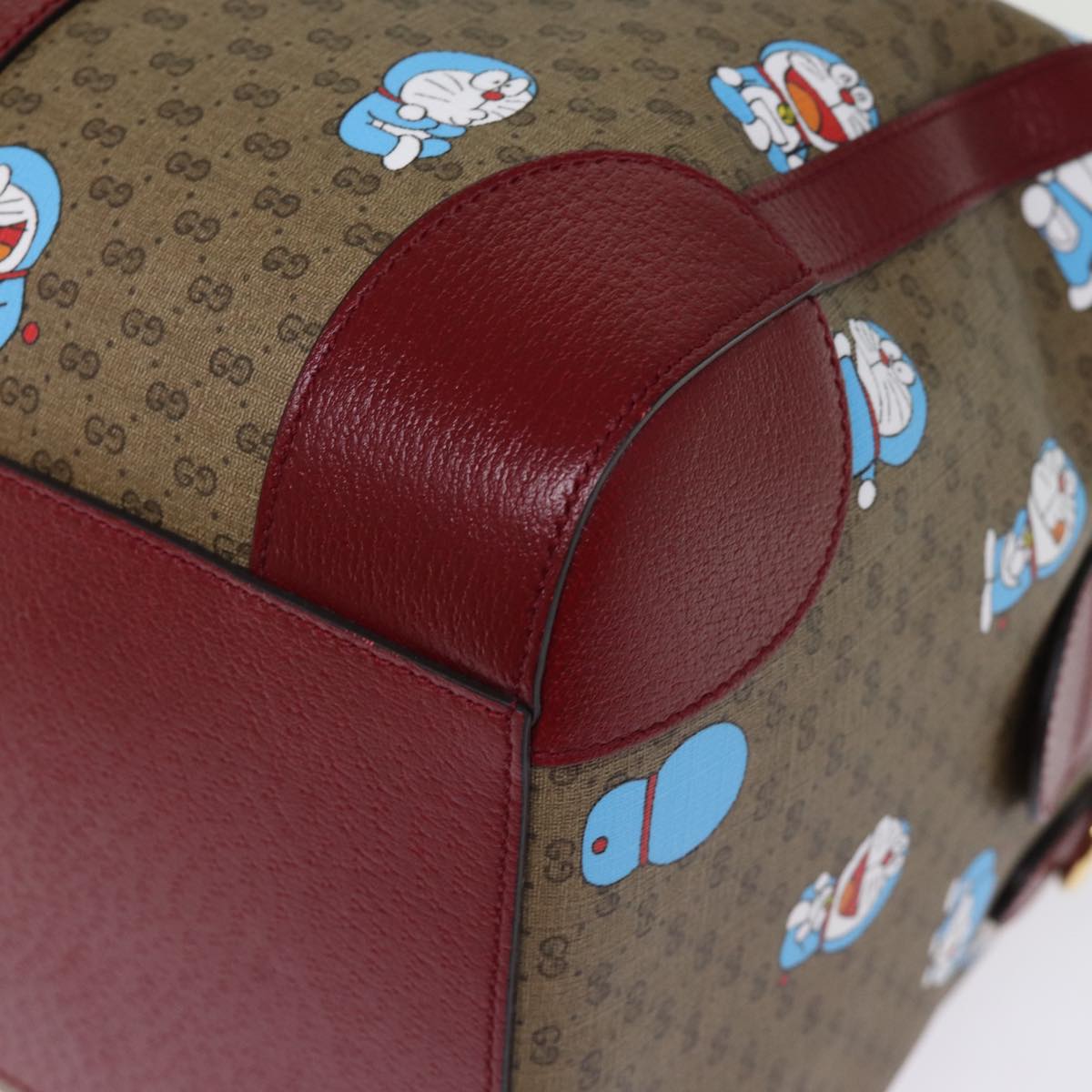 GUCCI Micro GG Supreme Doraemon Boston Bag PVC 2way Beige 647815 73749S