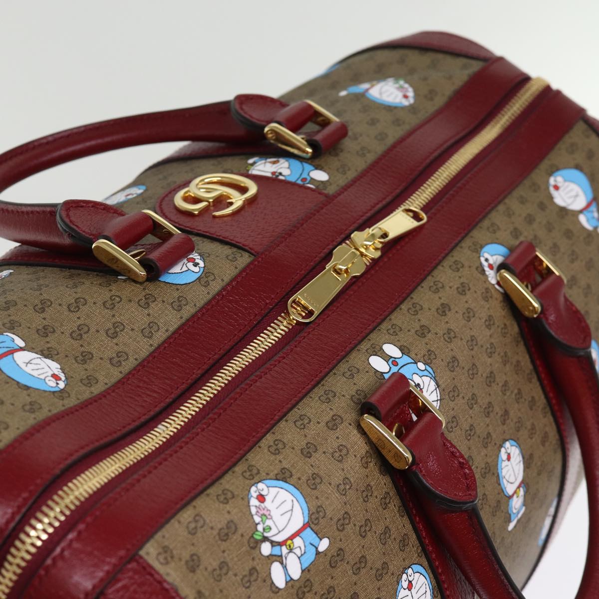 GUCCI Micro GG Supreme Doraemon Boston Bag PVC 2way Beige 647815 73749S