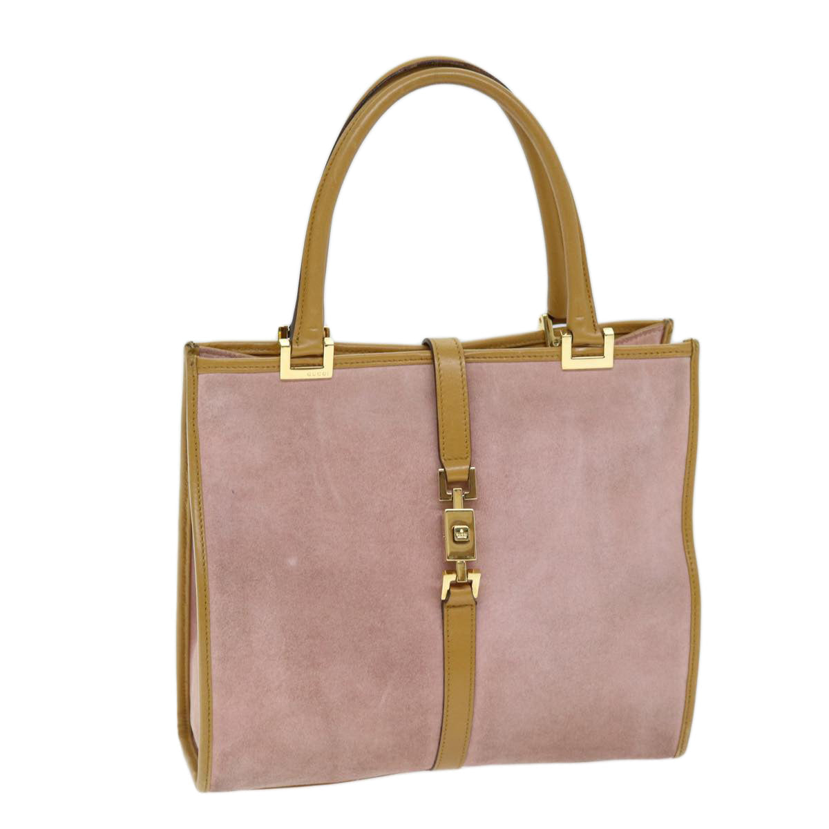 GUCCI Jackie Hand Bag Suede Pink 002 1065 73859