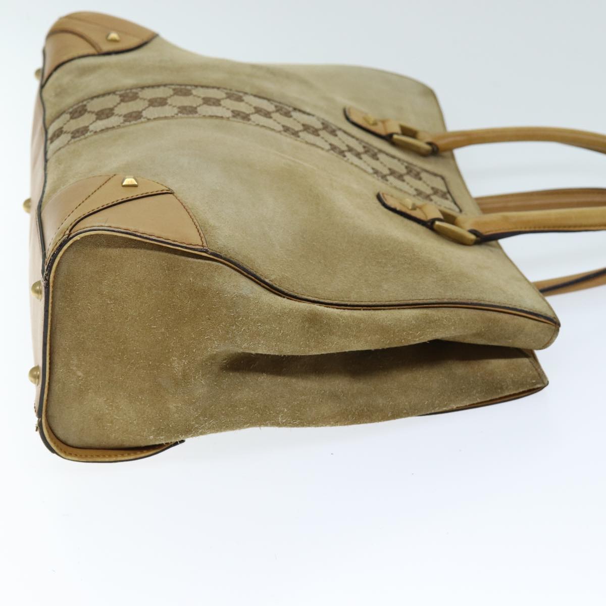 GUCCI Hand Bag Suede Beige 120897 73865