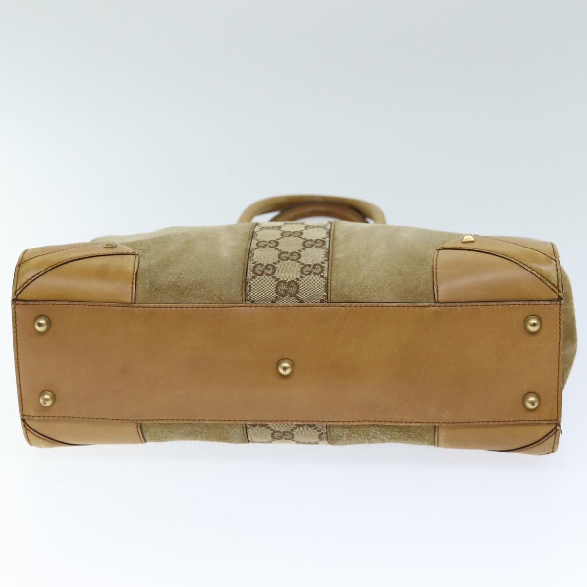 GUCCI Hand Bag Suede Beige 120897 73865