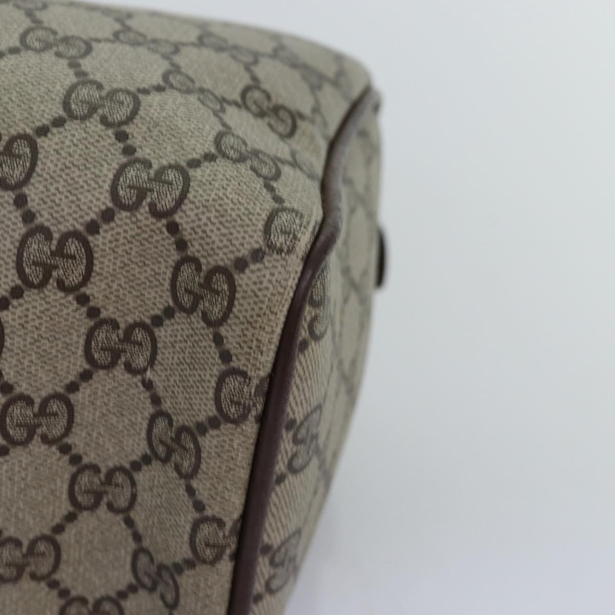 GUCCI GG Supreme Web Sherry Line Hand Bag PVC Beige Red 000 904 2007 73866