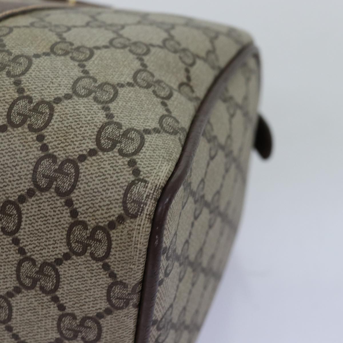 GUCCI GG Supreme Web Sherry Line Hand Bag PVC Beige Red 000 904 2007 73866