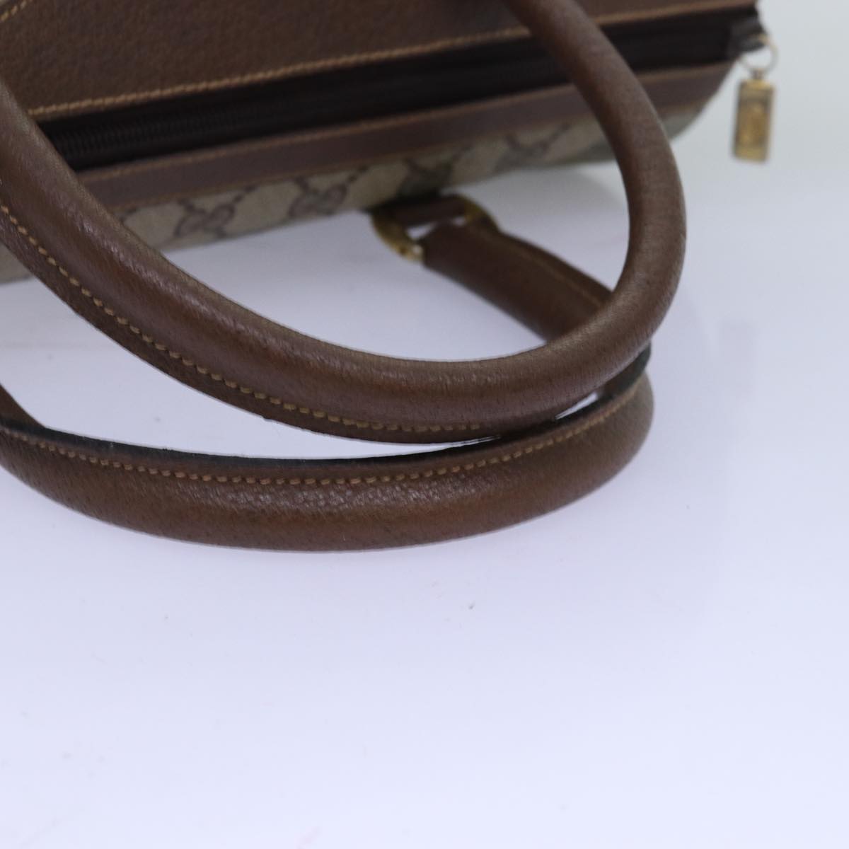 GUCCI GG Supreme Web Sherry Line Hand Bag PVC Beige Red 000 904 2007 73866