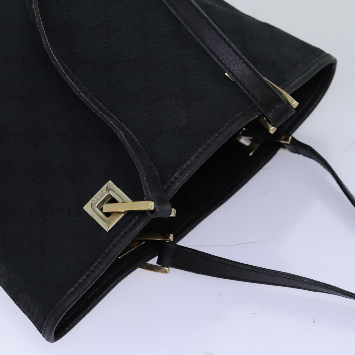GUCCI GG Canvas Tote Bag Black 002 1099 73895