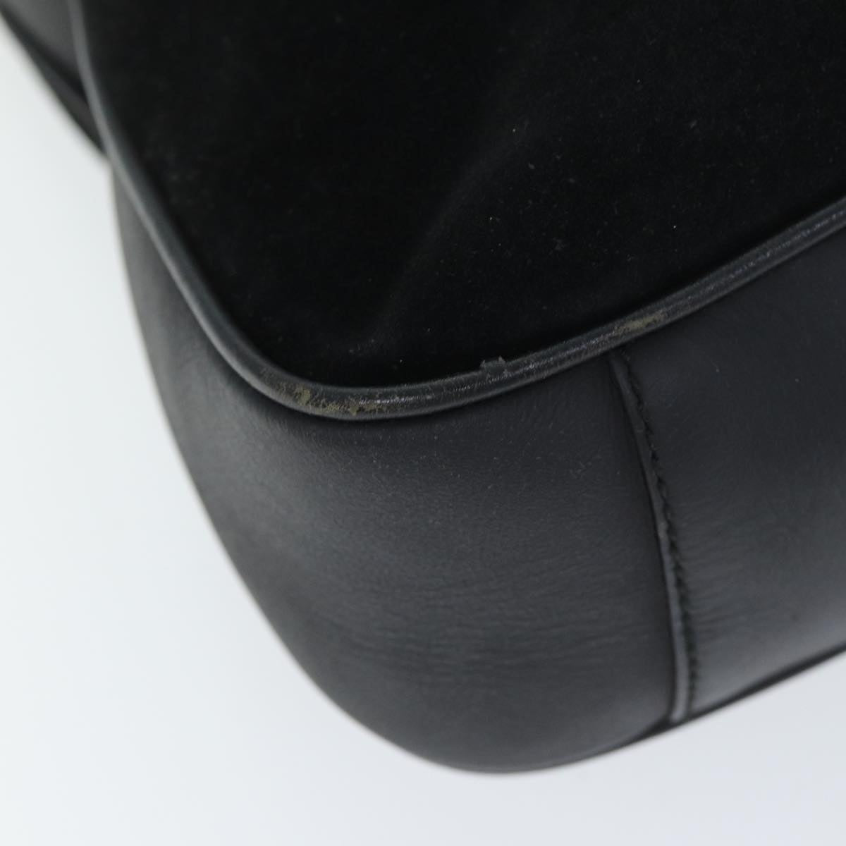 GUCCI Bamboo Shoulder Bag Suede Black 001 1014 1638 73912