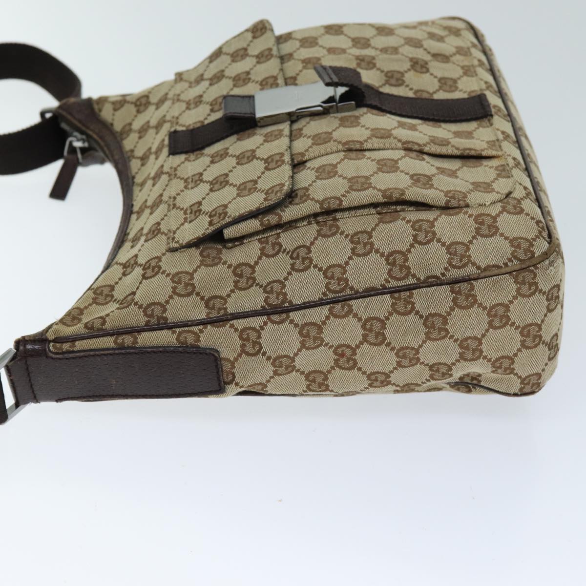 GUCCI GG Canvas Shoulder Bag Beige 131211 73982