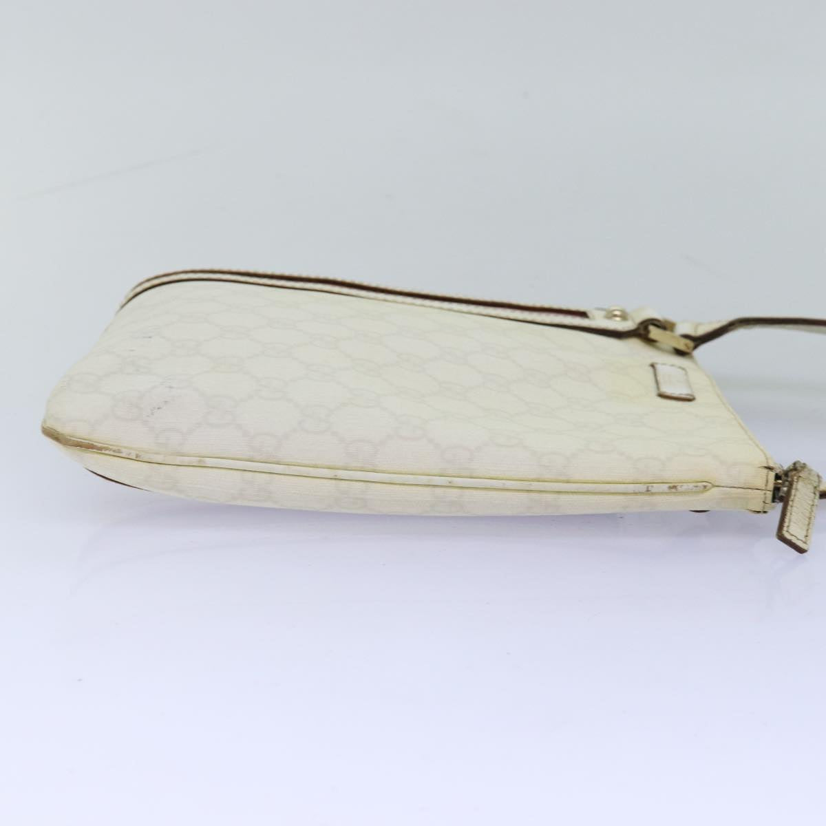 GUCCI GG Canvas Sherry Line Shoulder Bag PVC White Red Navy 153244 73983