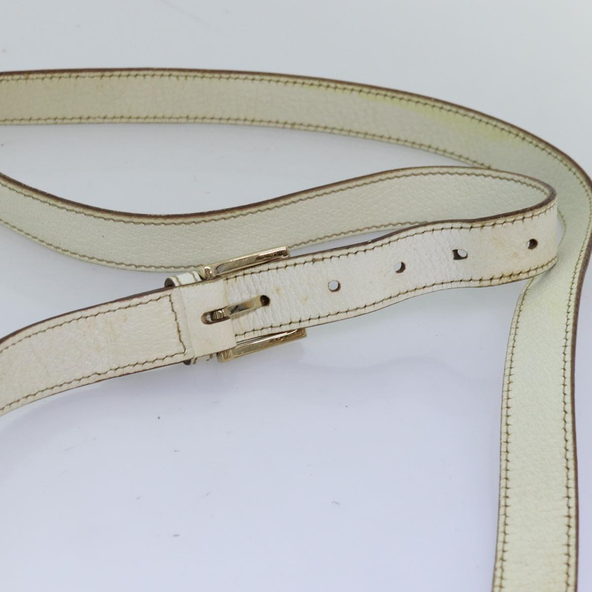 GUCCI GG Canvas Sherry Line Shoulder Bag PVC White Red Navy 153244 73983
