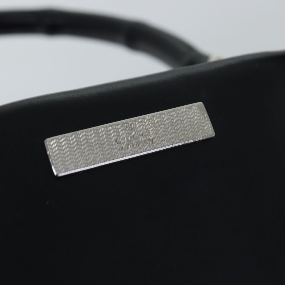GUCCI Bamboo Hand Bag Leather 2way Black 73987