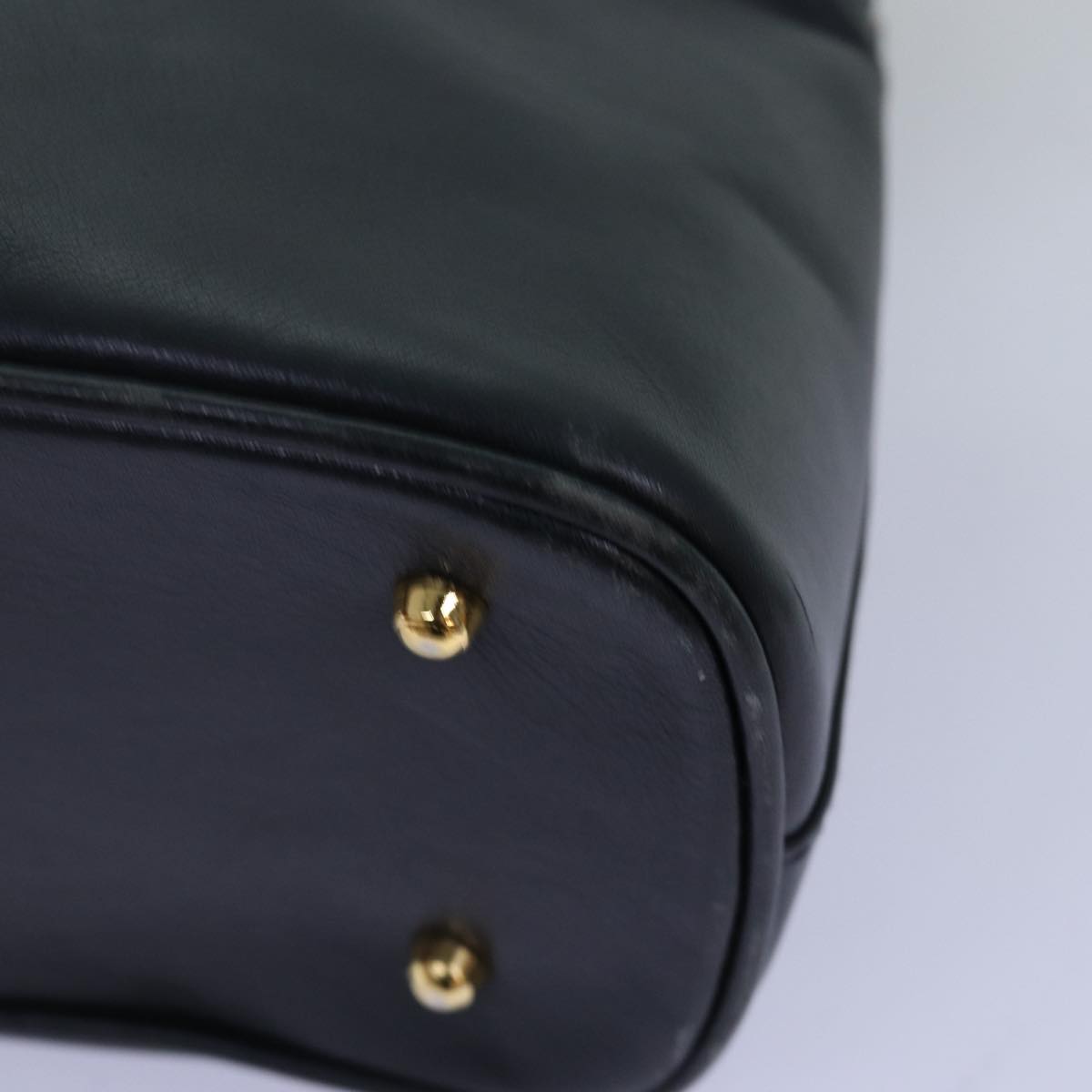 GUCCI Bamboo Hand Bag Leather 2way Navy 000 406 0289 73988
