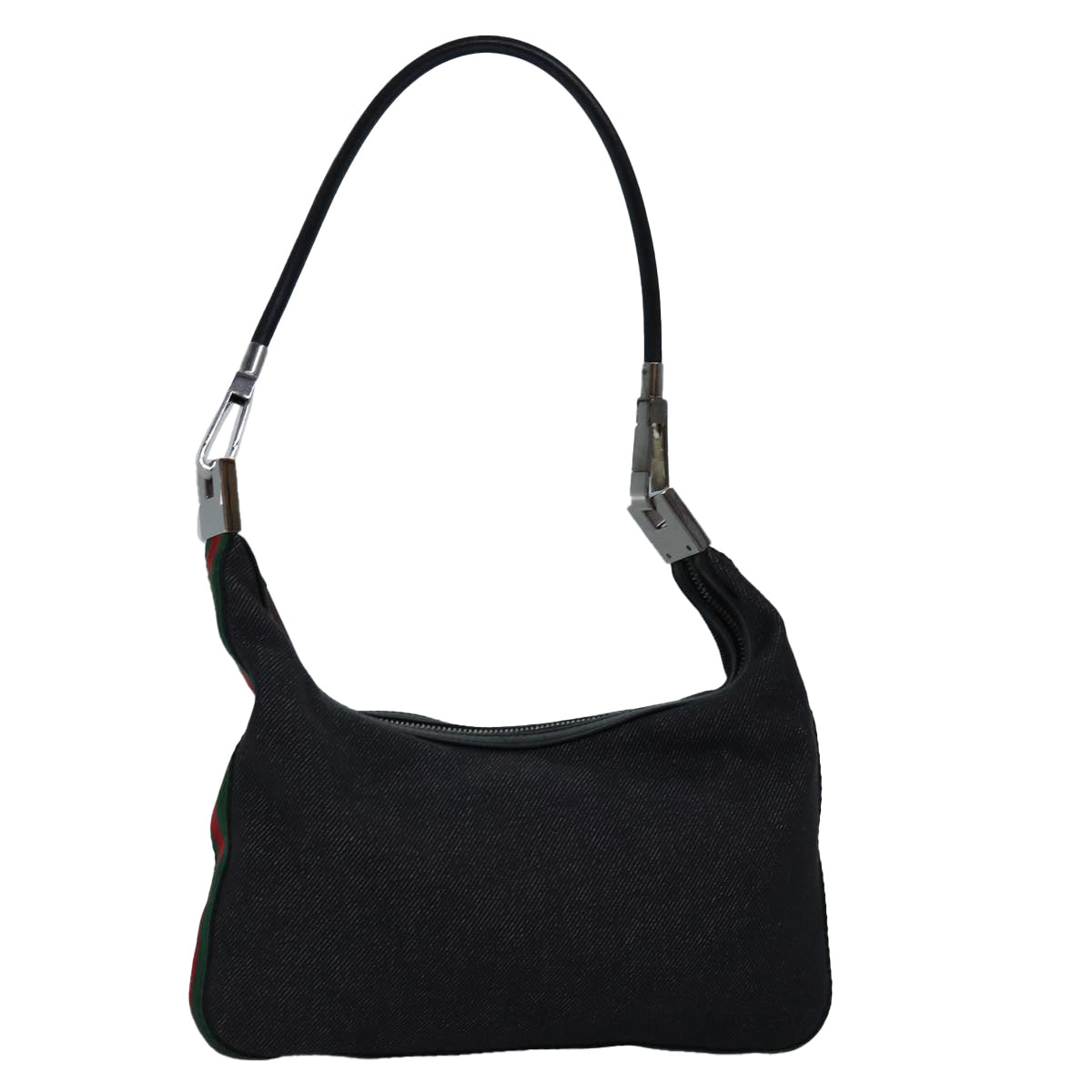 GUCCI Web Sherry Line Shoulder Bag Canvas Navy Red Green 01233 73992