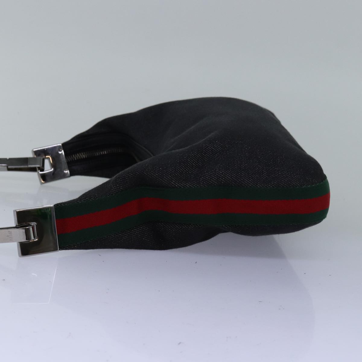 GUCCI Web Sherry Line Shoulder Bag Canvas Navy Red Green 01233 73992