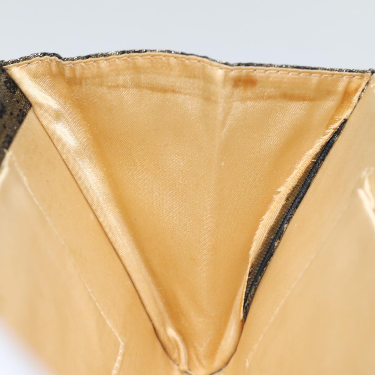 GUCCI Micro GG Canvas Chain Shoulder Bag Gold 73994
