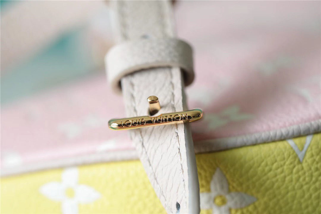 LV Bagatelle GLAMI Monogram Empreinte Beige / Pink / Yellow For Women,  Shoulder And Crossbody Bags 22cm/8.7in LV M46113