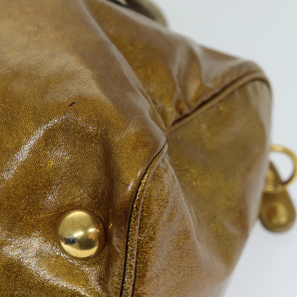 GUCCI Hand Bag Enamel Bronze 207297 74097