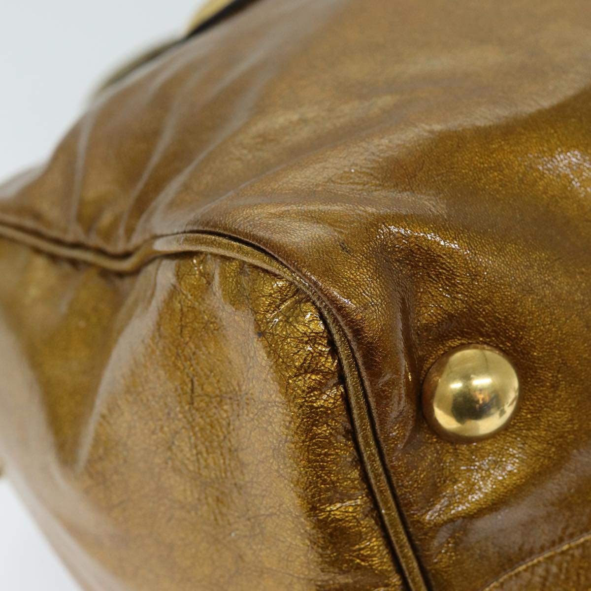 GUCCI Hand Bag Enamel Bronze 207297 74097