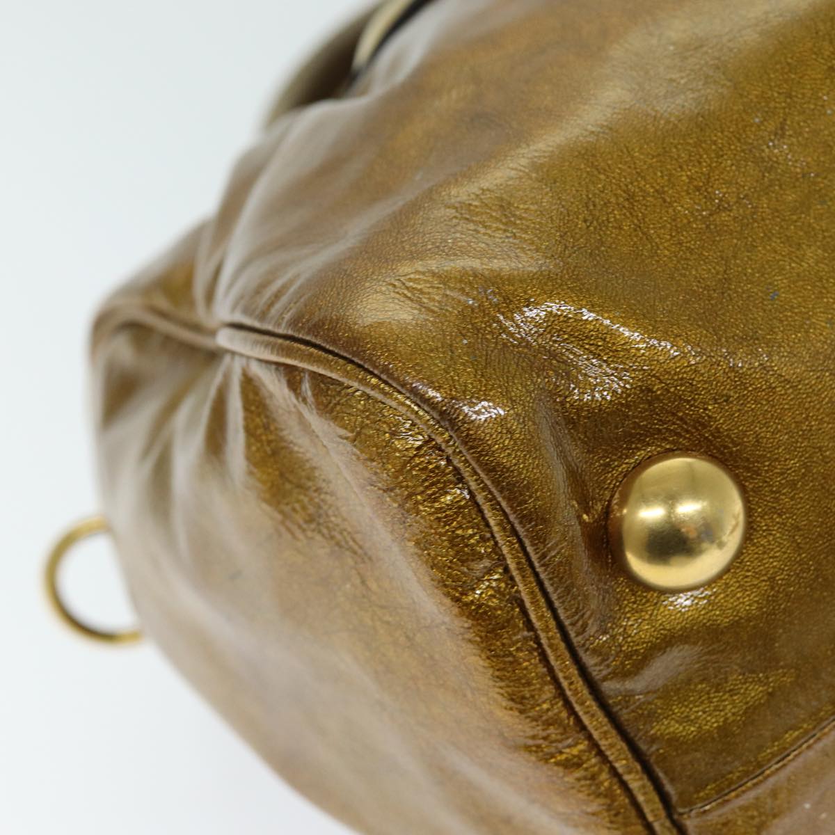 GUCCI Hand Bag Enamel Bronze 207297 74097