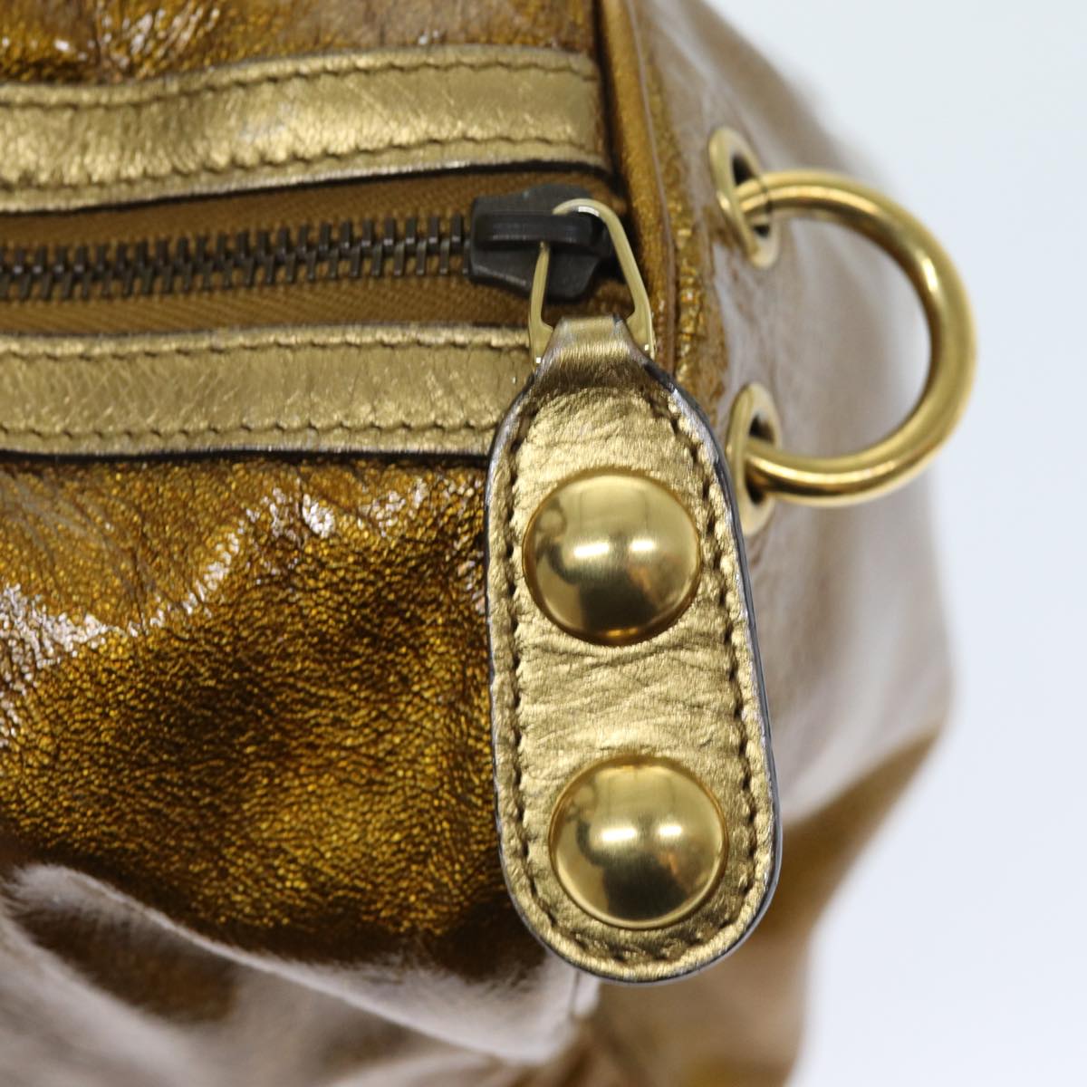 GUCCI Hand Bag Enamel Bronze 207297 74097