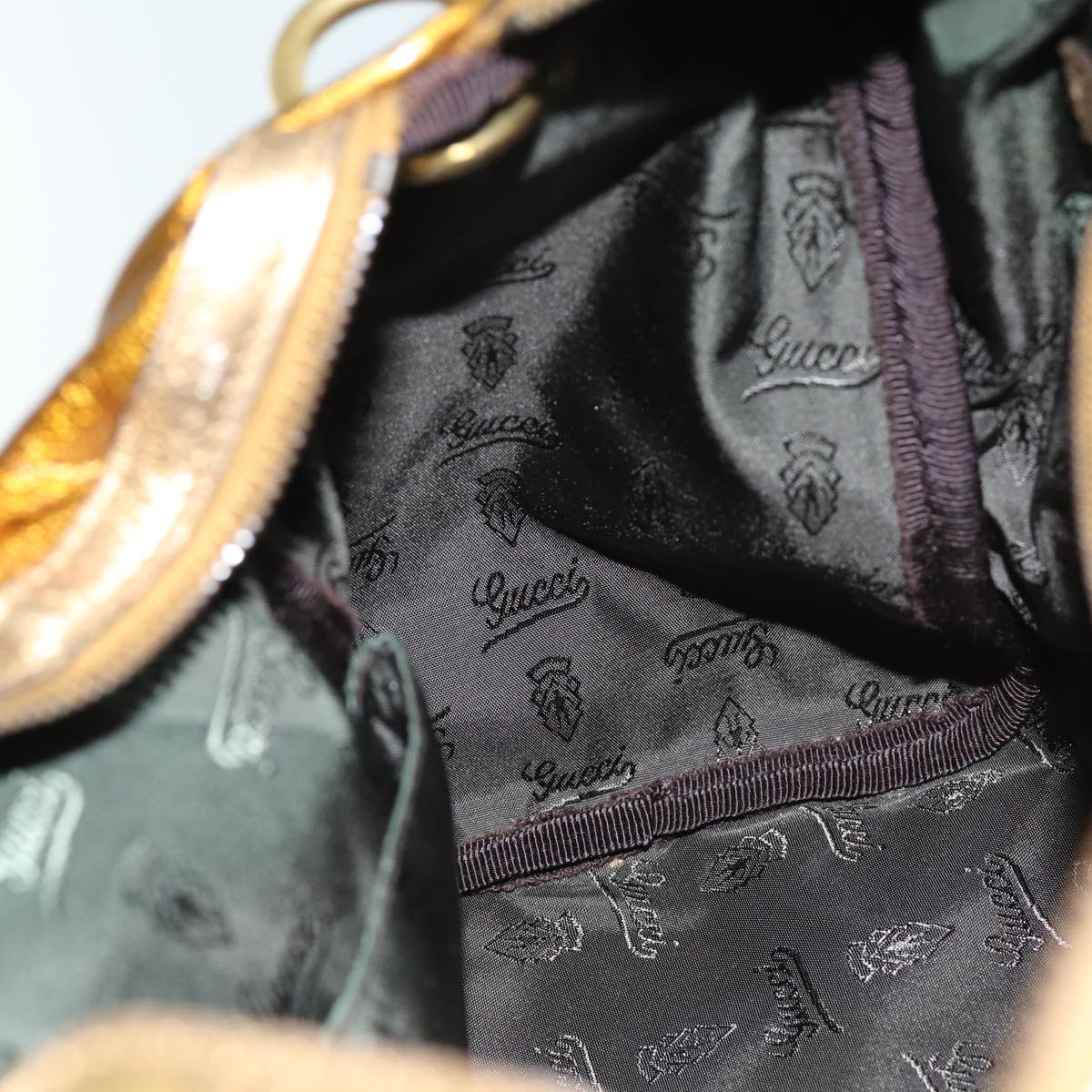 GUCCI Hand Bag Enamel Bronze 207297 74097