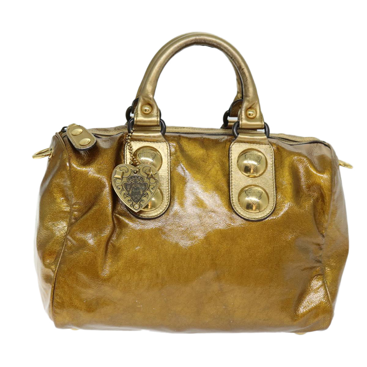 GUCCI Hand Bag Enamel Bronze 207297 74097