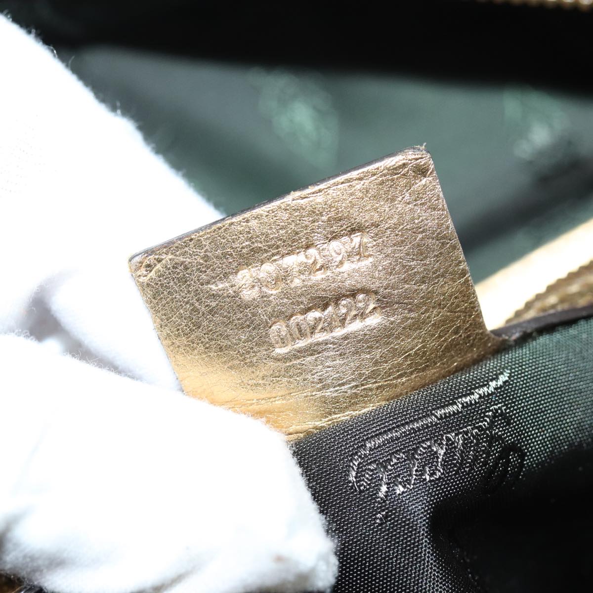 GUCCI Hand Bag Enamel Bronze 207297 74097