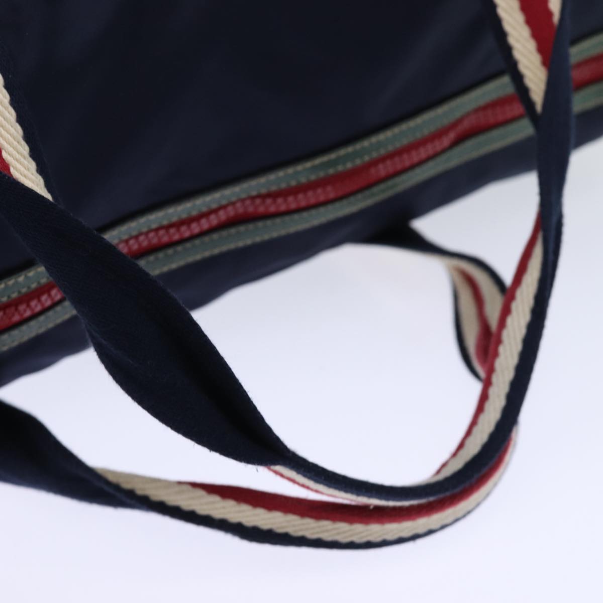 GUCCI Boston Bag Nylon Navy Red Green 189655 74103