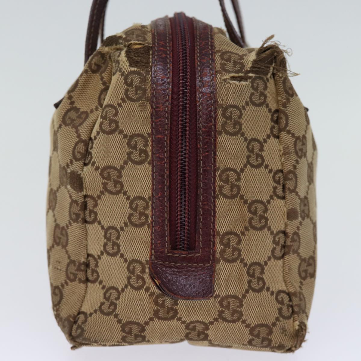 GUCCI GG Canvas Hand Pouch Beige 124542 74207