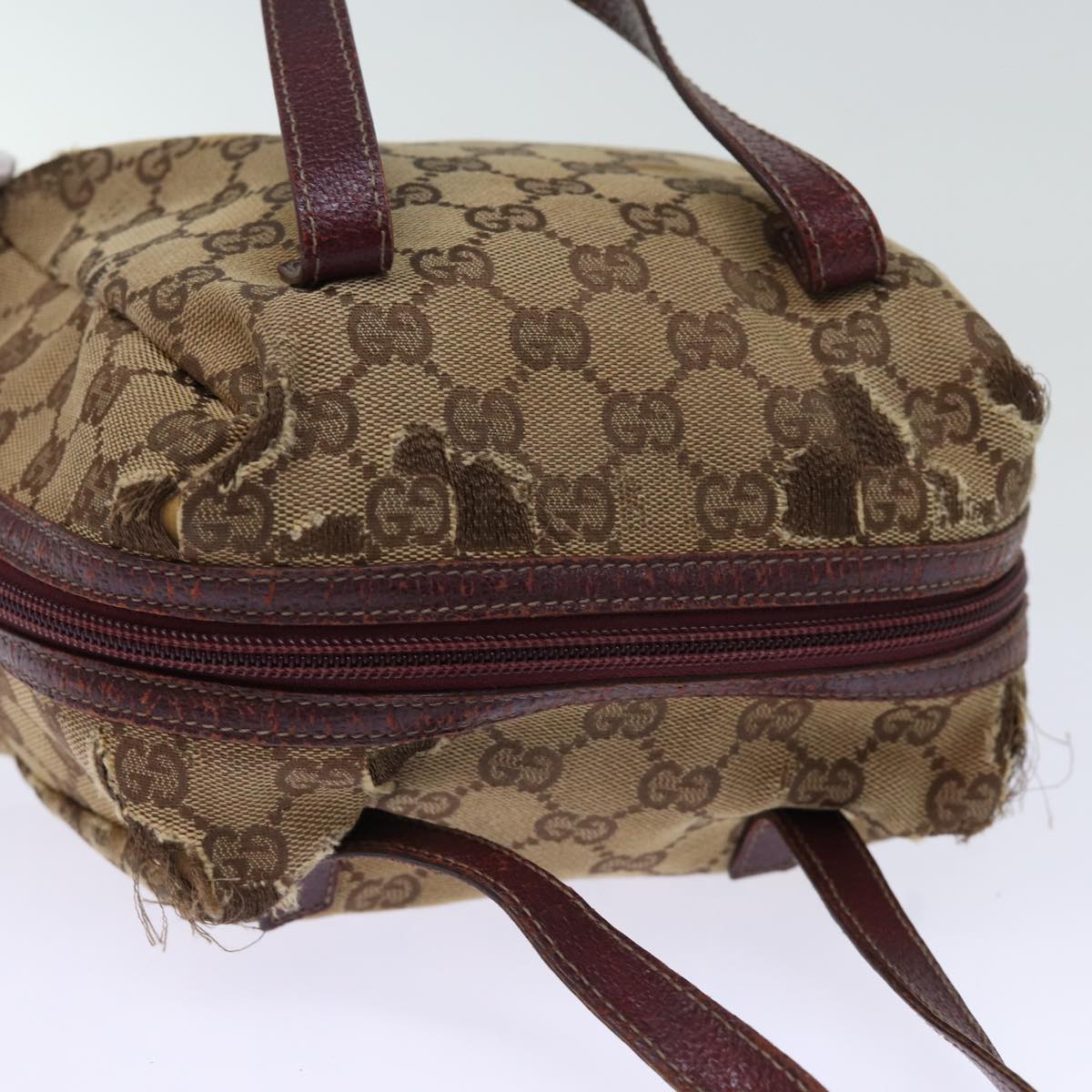 GUCCI GG Canvas Hand Pouch Beige 124542 74207