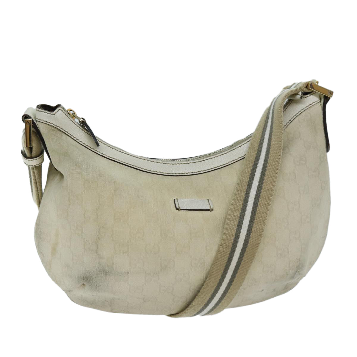 GUCCI GG Canvas Sherry Line Shoulder Bag Green Beige 181092 74209