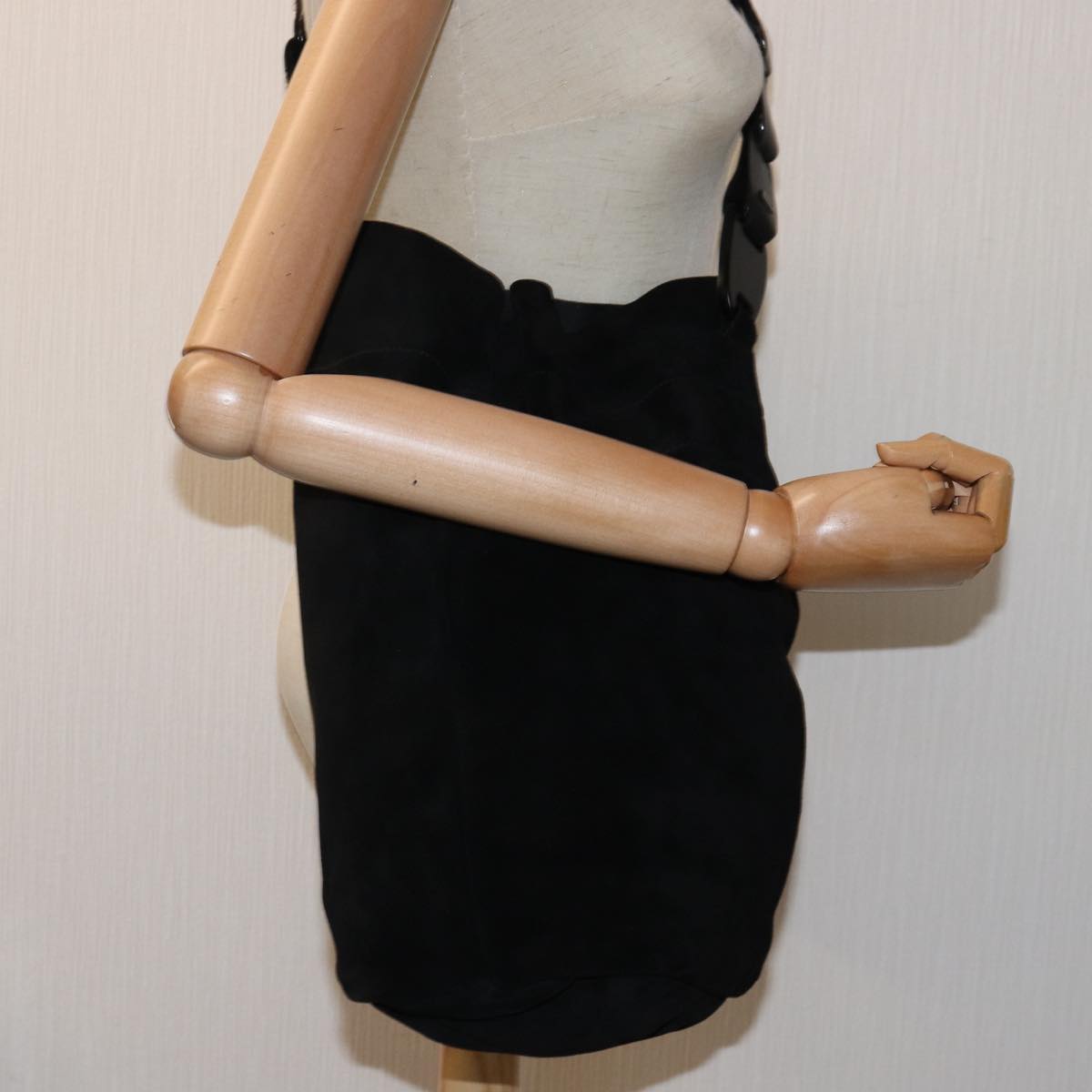 GUCCI Shoulder Bag Suede Black 001 2040 1828 74232