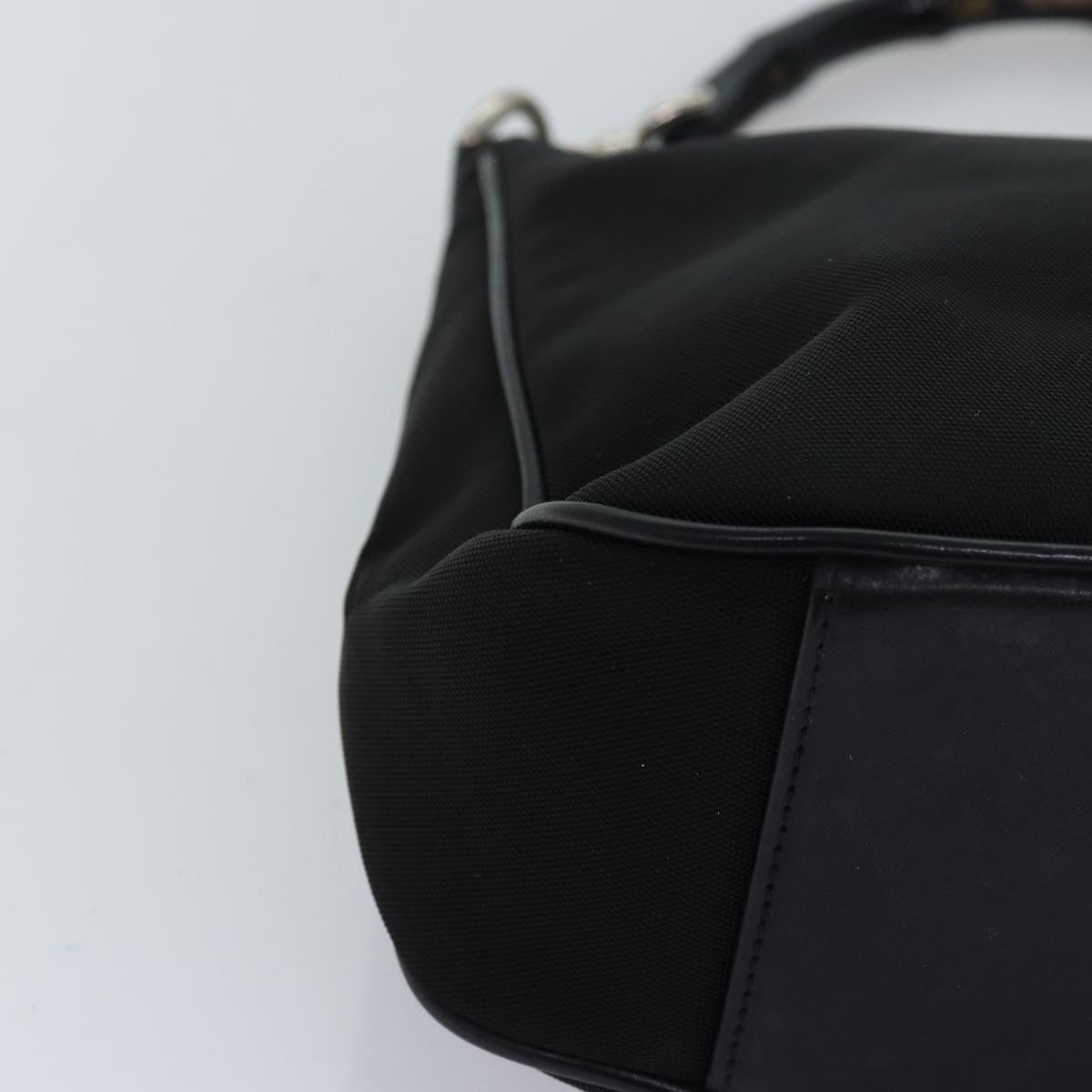 GUCCI Bamboo Hand Bag Nylon Black 001 1638 3444 74233