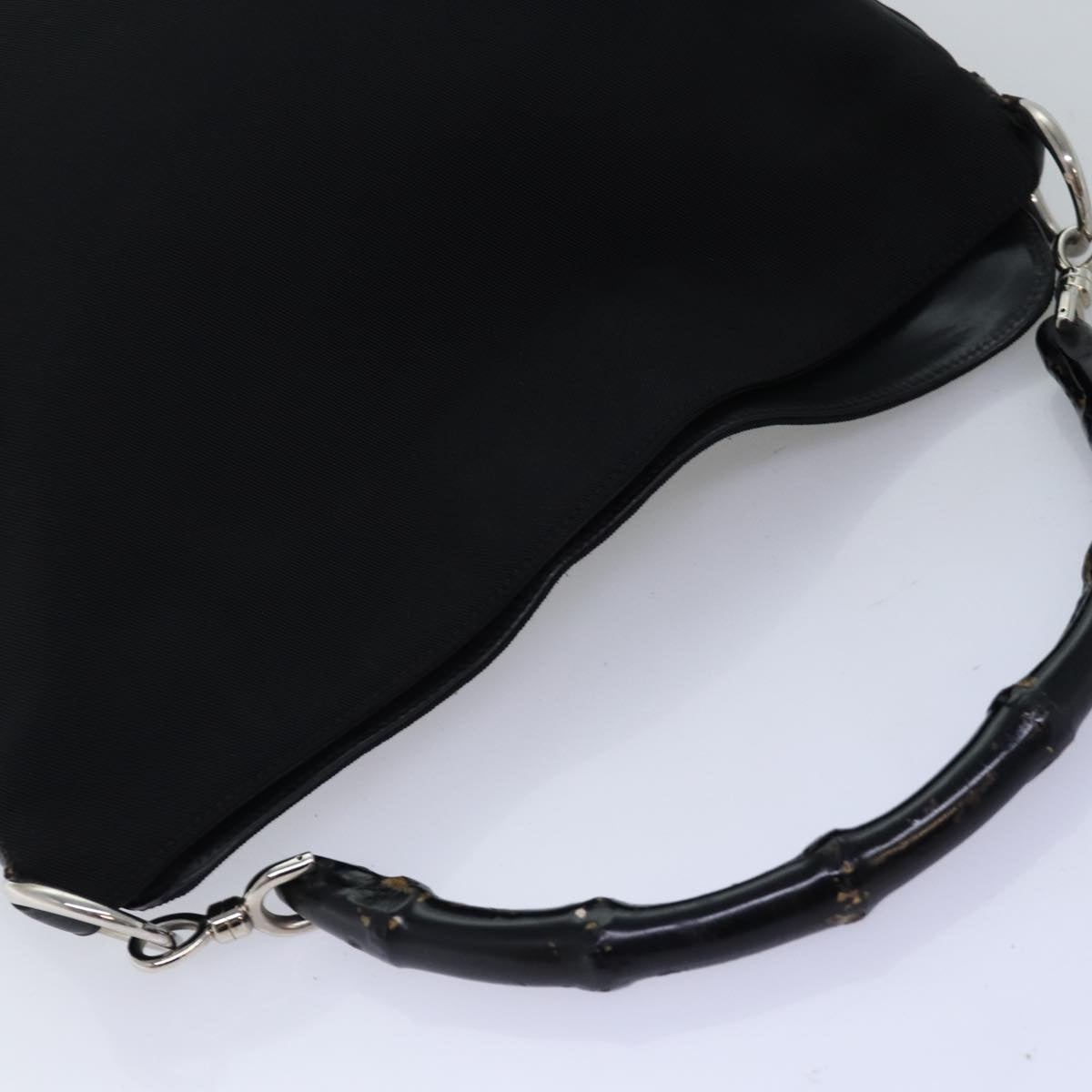 GUCCI Bamboo Hand Bag Nylon Black 001 1638 3444 74233