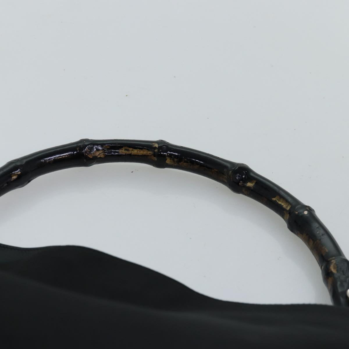 GUCCI Bamboo Hand Bag Nylon Black 001 1638 3444 74233