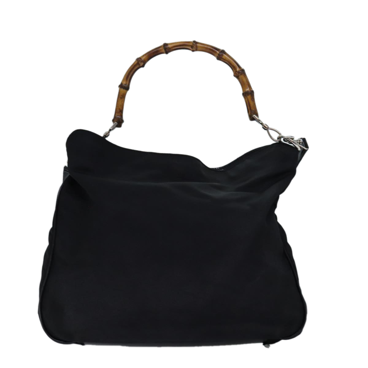 GUCCI Bamboo Hand Bag Nylon 2way Black 001 2058 1577 5 74234