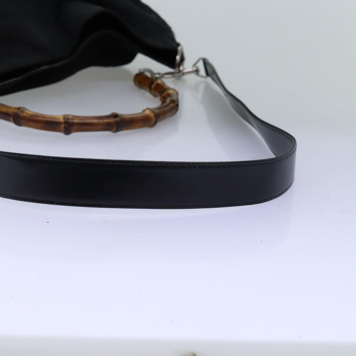 GUCCI Bamboo Hand Bag Nylon 2way Black 001 2058 1577 5 74234